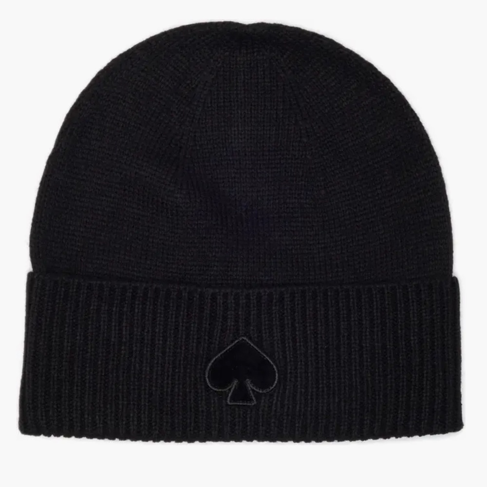 Kate Spade flocked spade beanie nwt in packaging